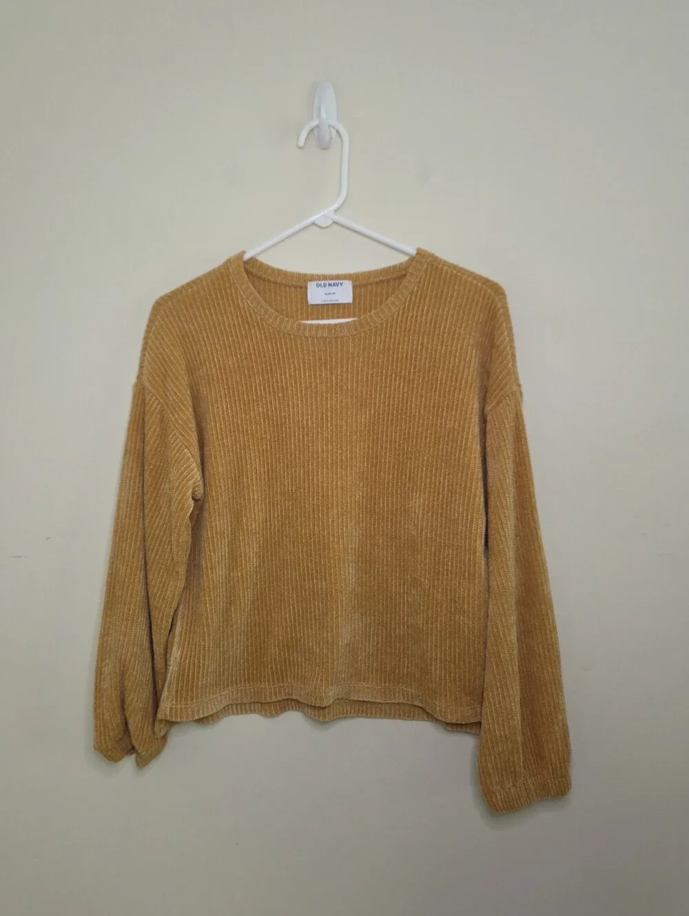 Girls Old Navy Gold Chenille Soft Sweater Top Sz XL 14/16